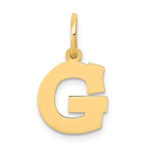 14k Yellow Gold, Amanda Collection, Small Block Initial G Pendant